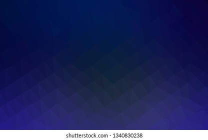 Dark BLUE vector triangle mosaic cover. Colorful abstract illustration with gradient. Textured pattern for background.