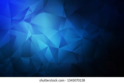 Dark BLUE vector triangle mosaic background. Colorful illustration in polygonal style with gradient. Completely new template for your banner.