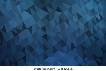 Dark BLUE vector triangle mosaic texture. A vague abstract illustration with gradient. Completely new template for your business design.