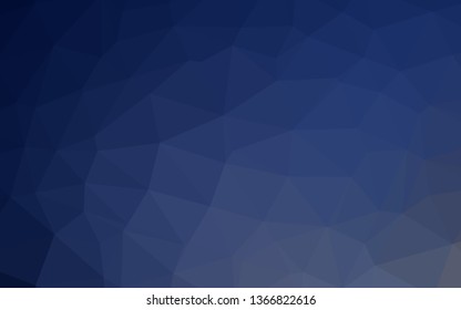 Dark BLUE vector triangle mosaic cover. Creative illustration in halftone style with gradient. Completely new design for your business.