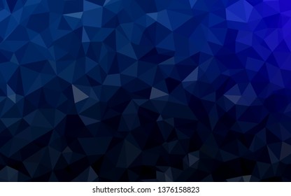 Dark BLUE vector triangle mosaic texture. Shining polygonal illustration, which consist of triangles. A new texture for your web site.