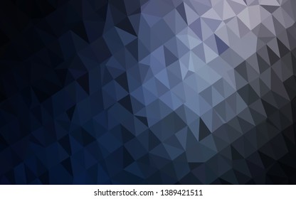 Dark BLUE vector triangle mosaic template. Triangular geometric sample with gradient.  Elegant pattern for a brand book.