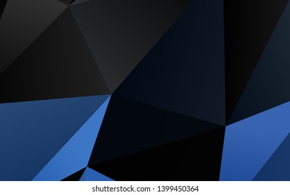 Dark BLUE vector triangle mosaic template. A completely new color illustration in a vague style. Triangular pattern for your business design.