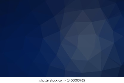 Dark BLUE vector triangle mosaic template. Creative illustration in halftone style with gradient. Brand new style for your business design.