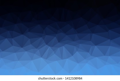 Dark BLUE vector triangle mosaic texture. Colorful abstract illustration with gradient. The best triangular design for your business.