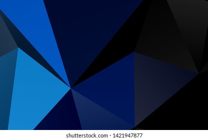 Dark BLUE vector triangle mosaic template. Creative illustration in halftone style with gradient. Brand new design for your business.