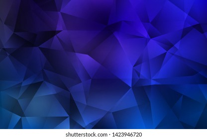 Dark BLUE vector triangle mosaic template. Colorful abstract illustration with triangles. Template for cell phone's backgrounds.
