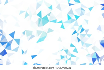 Dark BLUE vector triangle mosaic template. A sample with polygonal shapes. New template for your brand book.
