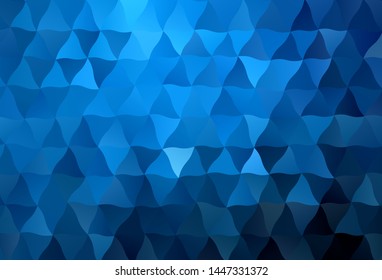 Dark BLUE vector triangle mosaic template. Geometric illustration in Origami style with gradient.  Brand new style for your business design.
