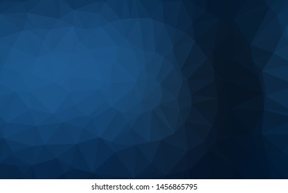 Dark BLUE vector triangle mosaic texture. A sample with polygonal shapes. The best triangular design for your business.