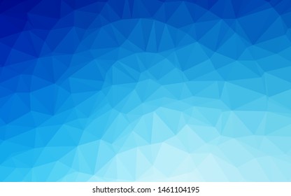 Dark BLUE vector triangle mosaic texture. A vague abstract illustration with gradient. Template for your brand book.