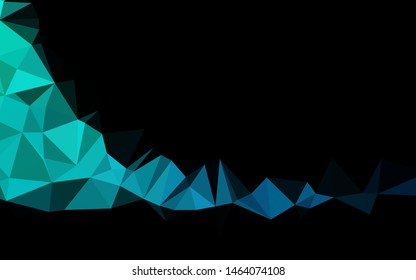 Dark BLUE vector triangle mosaic cover. An elegant bright illustration with gradient. New texture for your design.