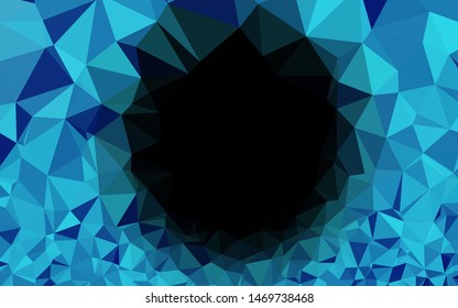 Dark BLUE vector triangle mosaic template. Creative illustration in halftone style with gradient. Completely new design for your business.