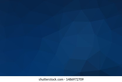 Dark BLUE vector triangle mosaic template. A completely new color illustration in a vague style. Elegant pattern for a brand book.