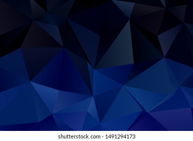 Dark BLUE vector triangle mosaic template. Glitter abstract illustration with an elegant triangles. Brand new design for your business.