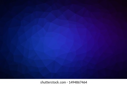 Dark BLUE vector triangle mosaic template. Creative geometric illustration in Origami style with gradient. Brand new style for your business design.