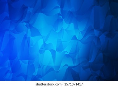 Dark BLUE vector triangle mosaic texture. Triangular geometric sample with gradient.  Best triangular design for your business.