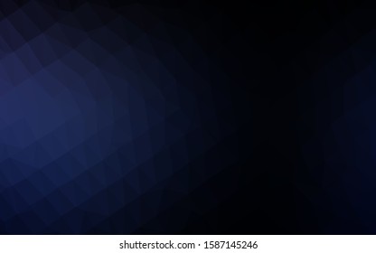 Dark BLUE vector triangle mosaic cover. Glitter abstract illustration with an elegant design. Brand new style for your business design.
