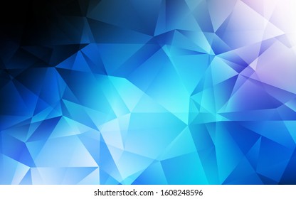 Dark BLUE vector triangle mosaic texture. Elegant bright polygonal illustration with gradient. Template for cell phone's backgrounds.