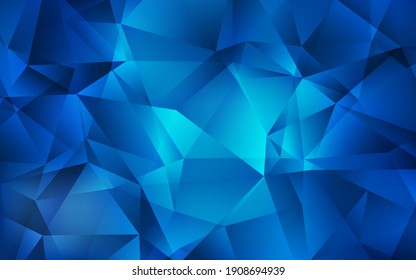 Dark BLUE vector triangle mosaic template. Creative illustration in halftone style with triangles. New template for your brand book.