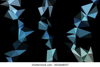 Dark BLUE vector triangle mosaic template. Triangular geometric sample with gradient.  New texture for your design.