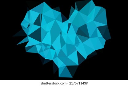 Dunkle BLAU Vektor Dreieck Mosaik Textur. Geometrische Abbildung im Origami-Stil mit Farbverlauf. Das beste Dreiecksdesign für Ihr Unternehmen.