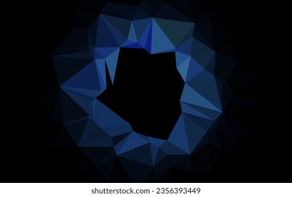 Dark BLUE vector triangle mosaic cover. Geometric illustration in Origami style with gradient. New texture for your design.