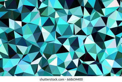 Dark BLUE vector triangle mosaic template. A sample with polygonal shapes. The completely new template can be used for your brand book.