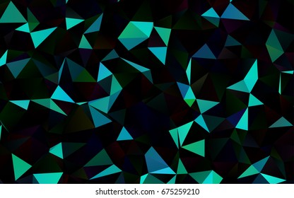 Dark BLUE vector triangle mosaic pattern. Creative illustration in halftone style with gradient. The template can be used as a background for cell phones.