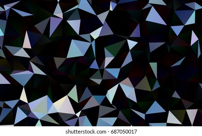 Dark BLUE vector triangle mosaic template. Shining illustration, which consist of triangles. The completely new template can be used for your brand book.