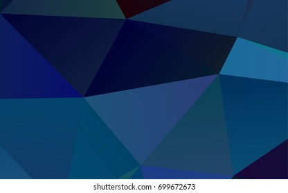 Dark BLUE vector triangle mosaic background. Creative geometric illustration in Origami style with gradient. The textured pattern can be used for background.