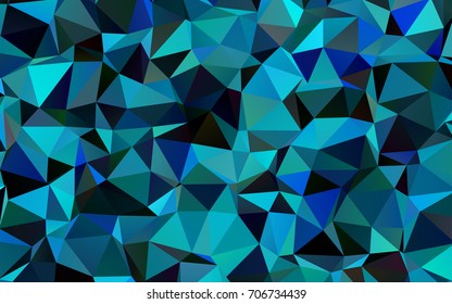 Dark BLUE vector triangle mosaic pattern. Modern geometrical abstract illustration with gradient. Brand-new style for your business design.