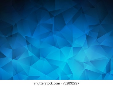 Dark BLUE vector triangle mosaic pattern. Geometric illustration in Origami style with gradient.  Triangular pattern for your business design.