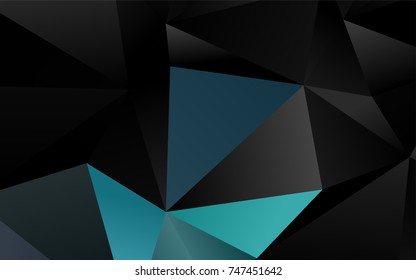 Dark BLUE vector triangle mosaic background. Geometric illustration in Origami style with gradient.  Triangular pattern for your business design.