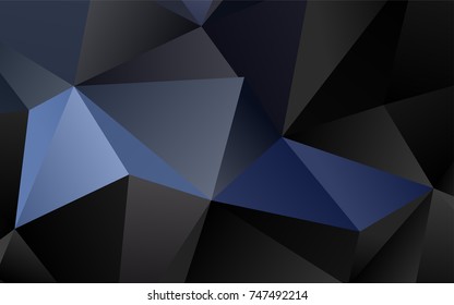 Dark BLUE vector triangle mosaic background. An elegant bright illustration with gradient. Brand-new style for your business design.