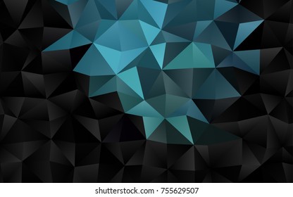 Dark BLUE vector triangle mosaic background. Creative geometric illustration in Origami style with gradient. The completely new template can be used for your brand book.