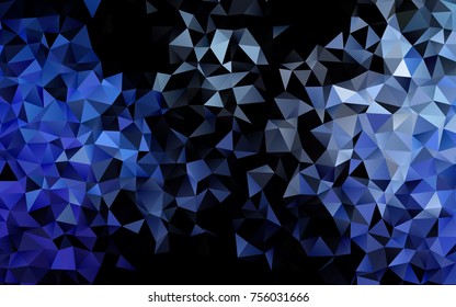Dark BLUE vector triangle mosaic pattern. A completely new color illustration in a vague style. The polygonal design can be used for your web site.