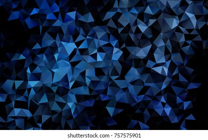 Dark BLUE vector triangle mosaic template. Geometric illustration in Origami style with gradient.  A new texture for your design.