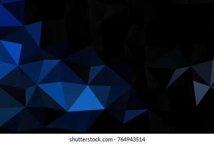 Dark BLUE vector triangle mosaic template. Geometric illustration in Origami style with gradient.  A completely new template for your business design.