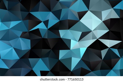 Dark BLUE vector triangle mosaic pattern. Creative geometric illustration in Origami style with gradient. Brand-new style for your business design.