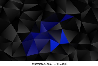 Dark BLUE vector triangle mosaic pattern. An elegant bright illustration with gradient. The template can be used as a background for cell phones.