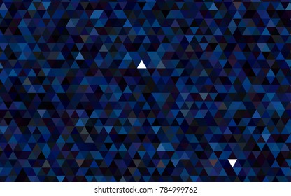 Dark BLUE vector triangle mosaic background. Creative illustration in halftone style with gradient. The best triangular design for your business.