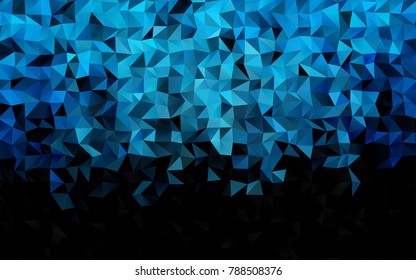 Dark BLUE vector triangle mosaic template. Colorful illustration in abstract style with gradient. Brand-new design for your business.