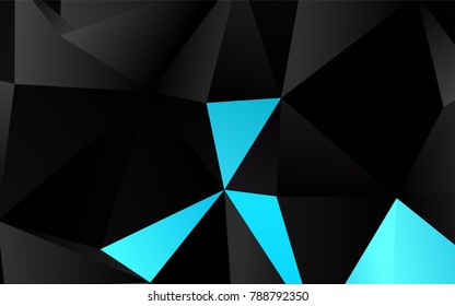 Dark BLUE vector triangle mosaic pattern. Glitter abstract illustration with an elegant design. The textured pattern can be used for background.