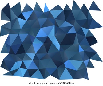Dark BLUE vector triangle mosaic template. Triangular geometric sample with gradient.  The completely new template can be used for your brand book.