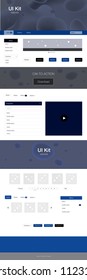 Dark BLUE vector ui kit with bubble shapes. Modern gradient abstract illustration with bandy lines. This sample is for your website.