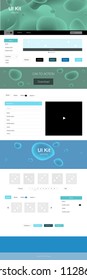 Dark BLUE vector ui kit with bubble shapes. Modern gradient abstract illustration with bandy lines. This sample is for your website.