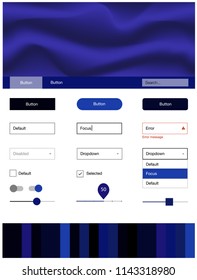 Dark BLUE vector ui kit with bubble shapes. Colorful abstract illustration with gradient lines. Beautiful layout for websites, landing pages.