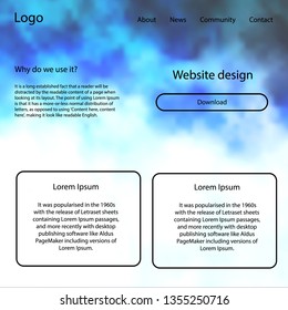 Dark BLUE vector ui kit with clouds, stars. Beautiful ui ux kit with colorful sky in its header. Modern template for your landing page.