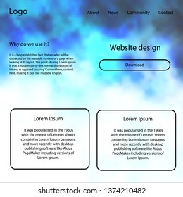 Dark BLUE vector ui kit with clouds, stars. Beautiful ui ux kit with colorful sky in its header. This sample is for your website.
